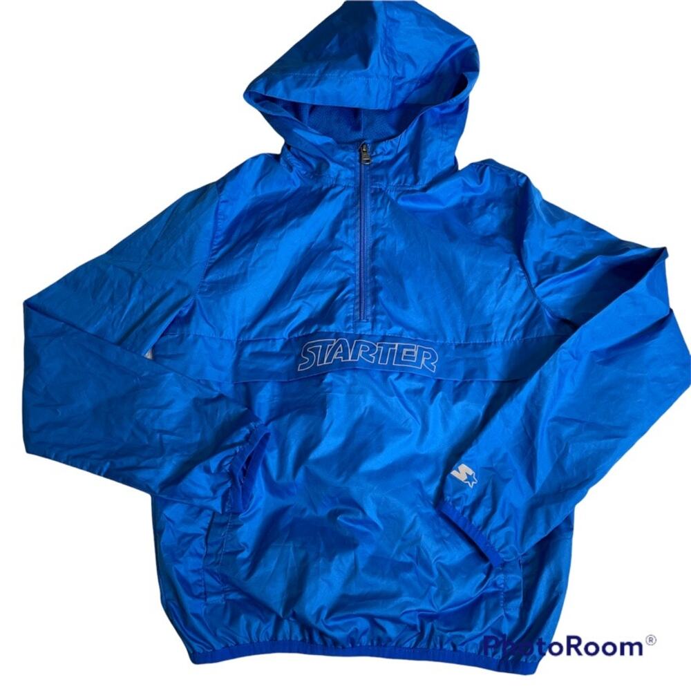Starter Storm Star‎ Kids Blue Lightweight Hooded Anorak Windbreaker Jacket M